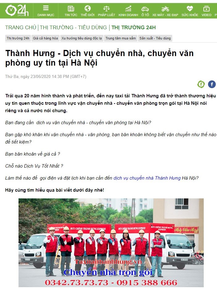 chuyển nhà Thành Hưng Hoàn Kiếm