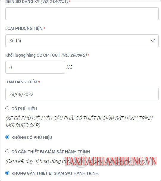 Đăng ký luồng xanh