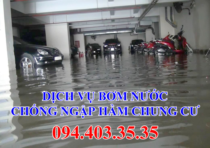 Hầm chung cư thường xuyên bị ngập úng khi có mưa bão kéo dài